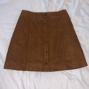 Suede, Brown Hollister A-Line, Mini Skirt